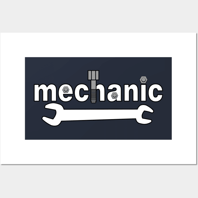 Mechanic Nuts and Bolts Text Wall Art by Barthol Graphics